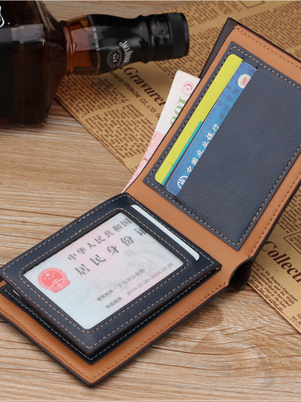 Πορτοφόλια Ανδρικά Πορτοφόλια PU Δερμάτινα Billfold Slim Κάτοχοι ταυτότητας πιστωτικής κάρτας Ένθετα Πολυτελή πτυσσόμενα επαγγελματικά πορτοφόλια Hipster Coin τσαντάκια Carteras