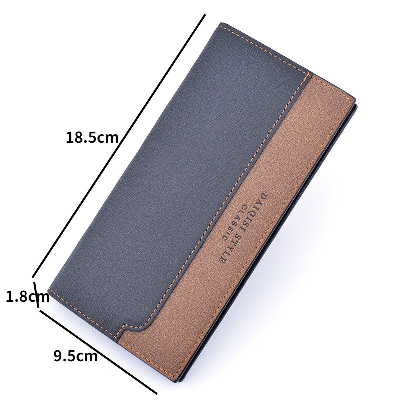Portofel pentru bărbați Portofel pentru bărbați din piele moale PU Portofel pentru bărbați lung, la modă, culoare, contrast, cu sloturi multiple, geantă pentru carduri Geantă de bani ultra subțire