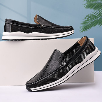 Μόδα  + Διχτυωτό Ανδρικά παπούτσια casual Πολυτελή μάρκα Leisure Slip σε ανδρικά loafers Άνετα μοκασίνια ανδρικά παπούτσια μαλακής οδήγησης