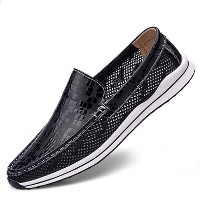 Moda din + plasă pantofi casual pentru bărbați, marcă de lux, pentru petrecerea timpului liber, pantofi pentru bărbați, mocasini comozi, pantofi de conducere moi pentru bărbați