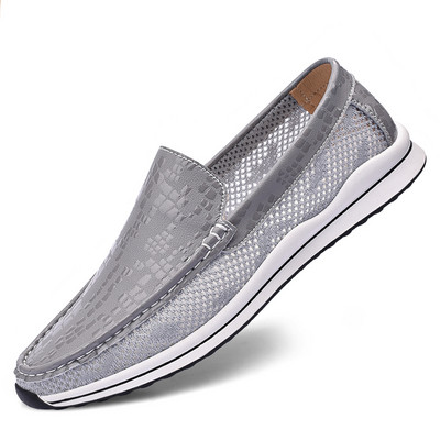 Moda din + plasă pantofi casual pentru bărbați, marcă de lux, pentru petrecerea timpului liber, pantofi pentru bărbați, mocasini comozi, pantofi de conducere moi pentru bărbați