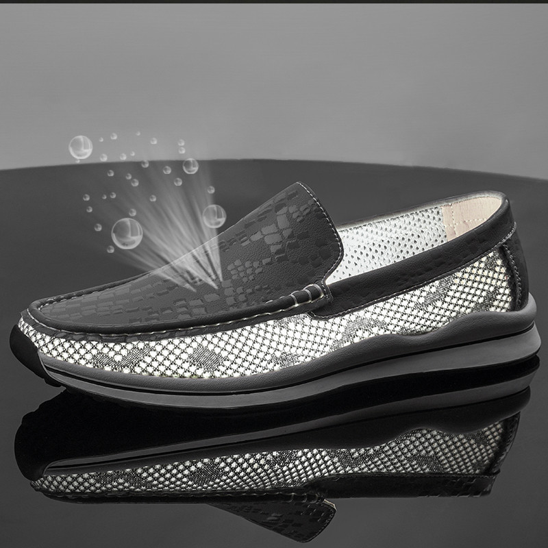 Moda din + plasă pantofi casual pentru bărbați, marcă de lux, pentru petrecerea timpului liber, pantofi pentru bărbați, mocasini comozi, pantofi de conducere moi pentru bărbați