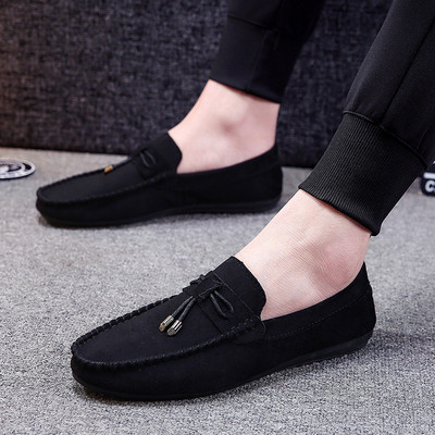 Meeste vabaajajalatsid Mood Meeste kingad Seemisnahast Pehmed Meeste Loaferid Vaba aeg Mokassiinid Meeste sõidujalatsid Must Punane Mehe laiskking