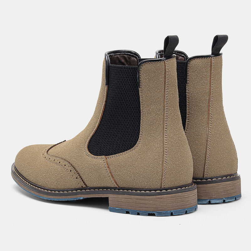 39-48 Ανδρικές μπότες Chelsea Επώνυμα δερμάτινα Μποτάκια Αμερικάνικου στυλ Άνετη ελαστική ζώνη Ανδρικά παπούτσια