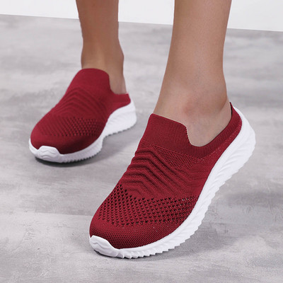 Ženske 574v2 tenisice Ženske cipele Jednobojne cipele za slobodno vrijeme Mrežaste šuplje prozračne modne ravne sportske cipele bez pete