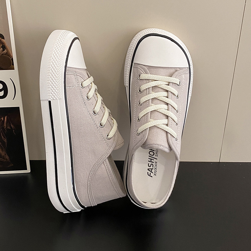 Pantofi de pânză cu cap rotund, mango, leneș, leneși, cu șireturi, de vară, pantofi singuri respirabili, stil pentru femei