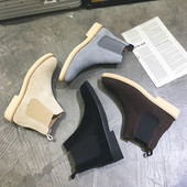 Yomior Νέα Ανοιξιάτικα Vintage Ανδρικά Casual Παπούτσια Cow Suede Υψηλής Ποιότητας Φόρεμα Μποτάκια Αστραγάλου Μυτερή Βρετανική Chelsea Boots Χειροποίητα