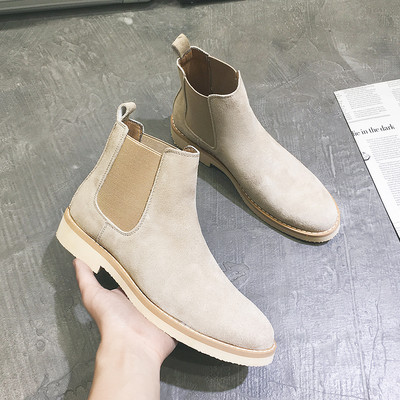 Yomior Νέα Ανοιξιάτικα Vintage Ανδρικά Casual Παπούτσια Cow Suede Υψηλής Ποιότητας Φόρεμα Μποτάκια Αστραγάλου Μυτερή Βρετανική Chelsea Boots Χειροποίητα