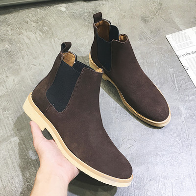 Yomior Νέα Ανοιξιάτικα Vintage Ανδρικά Casual Παπούτσια Cow Suede Υψηλής Ποιότητας Φόρεμα Μποτάκια Αστραγάλου Μυτερή Βρετανική Chelsea Boots Χειροποίητα