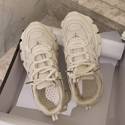 Pantofi pentru femei cu platformă grosime, plasă, designeri, modă, cu șireturi, pantofi casual pentru femei, pantofi vulcanizați albi pentru femei, confortabili BC662