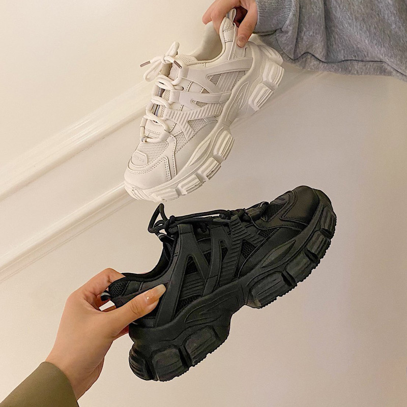 Pantofi pentru femei cu platformă grosime, plasă, designeri, modă, cu șireturi, pantofi casual pentru femei, pantofi vulcanizați albi pentru femei, confortabili BC662