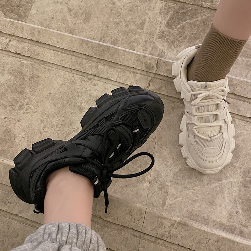 Pantofi pentru femei cu platformă grosime, plasă, designeri, modă, cu șireturi, pantofi casual pentru femei, pantofi vulcanizați albi pentru femei, confortabili BC662