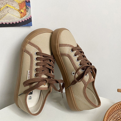 Jesenske ženske tenisice Platnene ravne cipele Ležerne vulkanizirane cipele Top Bear Slatke tenisice Ženske cipele BC4463