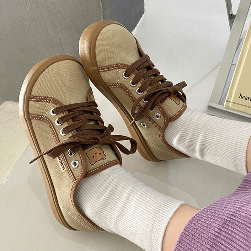 Jesenske ženske tenisice Platnene ravne cipele Ležerne vulkanizirane cipele Top Bear Slatke tenisice Ženske cipele BC4463