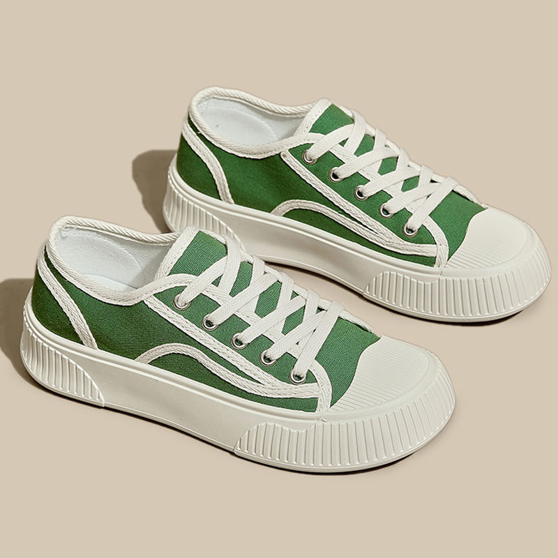 Bijele cipele Houndstooth uzorak dvostruke platnene cipele Ženske platforme na vezivanje Ravna srednja peta Ležerne ženske vulkanizirane cipele