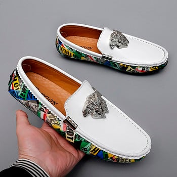 Мъжки мокасини от телешка кожа Дизайнерски обувки за шофиране Голям размер 35-48 Мъжки мокасини Модни парти обувки Луксозна марка италиански обувки