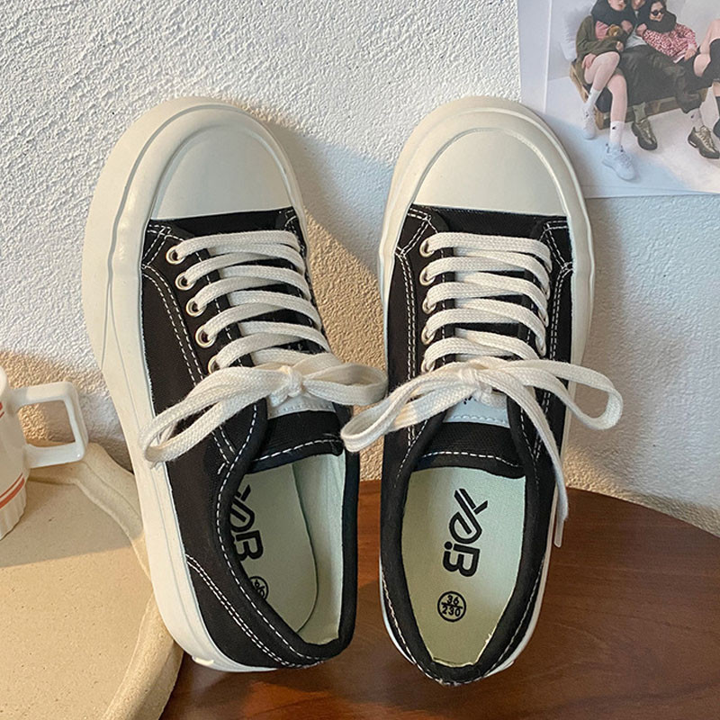 Pantofi noi de pânză pentru femei Pantofi cu platformă la modă Pantofi clasici de pânză confortabili pentru femei, pantofi vulcanizați pentru studenți, BC4424