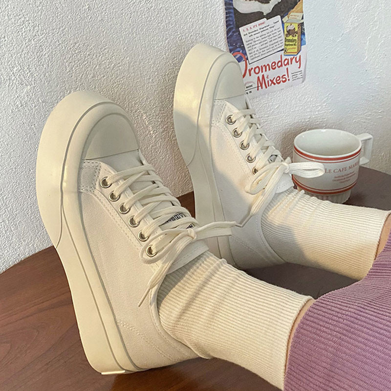 Pantofi noi de pânză pentru femei Pantofi cu platformă la modă Pantofi clasici de pânză confortabili pentru femei, pantofi vulcanizați pentru studenți, BC4424