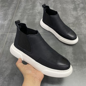 Nouă moda Chelsea boot pentru bărbați pantofi cu platformă toamnă iarnă botines hombre piele de vacă glezna bota masculine chaussure