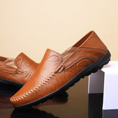 Pantofi casual pentru bărbați, marcă de lux, 2020, din piele, pantofi pentru bărbați, mocasini, respirabili, pantofi de șofer negri, marimea plus 37-46