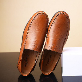 Ανδρικά παπούτσια casual μάρκας πολυτελείας 2020 Δερμάτινα ανδρικά Loafers Μοκασίνια αναπνεύσιμα σε μαύρα παπούτσια οδήγησης συν μέγεθος 37-46