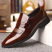 Mocasini casual lucrati manual Maro Respirabil Moda nunta Noua listare Pantofi de rochie Business piele Barbati Varf ascutit Formali