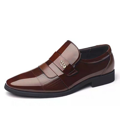 Mocasini casual lucrati manual Maro Respirabil Moda nunta Noua listare Pantofi de rochie Business piele Barbati Varf ascutit Formali