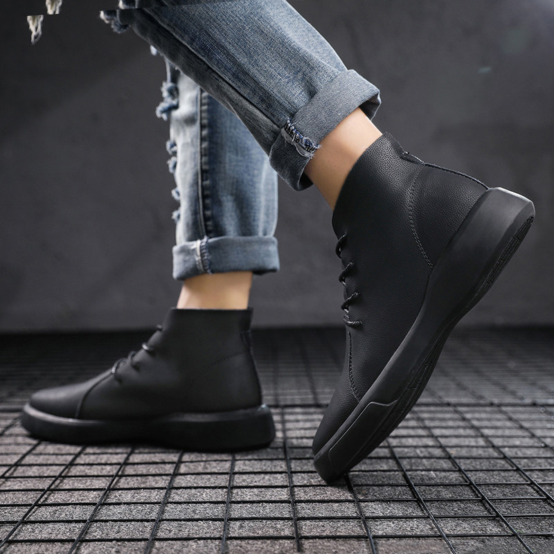 Blană de iarnă Cizme Chelsea calde pentru bărbați Cizme vintage din piele intoarsa de marcă de modă Cizme de lucru pentru exterior Cizme cu talpă moale