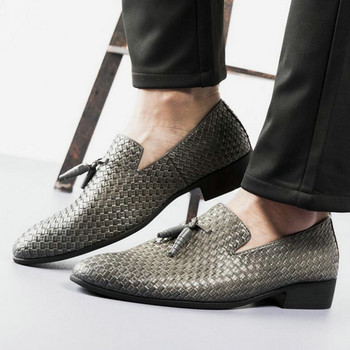 Men Weave Driving Moccasins Удобни Slip on Loafer Shoes Мъжки ежедневни обувки Кожени мокасини Офис обувки голям размер 7yu89