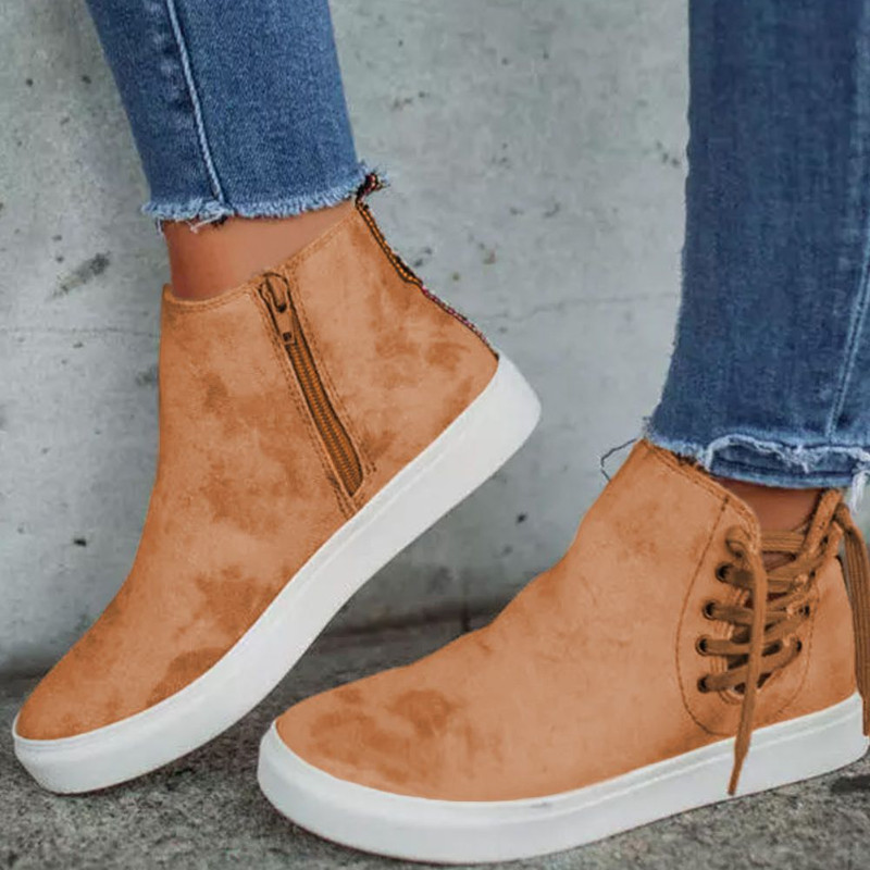 Big Yards visoke jednostruke cipele Ženske 2023. Europa Amerika Vruće rasprodaje Platnene cipele na vezanje i bočne patente Za sportske ležerne cipele