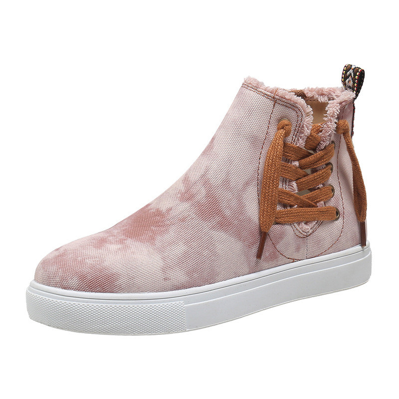 Big Yards visoke jednostruke cipele Ženske 2023. Europa Amerika Vruće rasprodaje Platnene cipele na vezanje i bočne patente Za sportske ležerne cipele