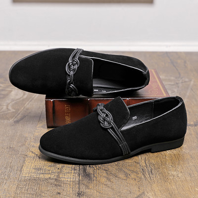 Bărbați de dimensiuni mari, piele de căprioară de vacă, 2023, Conducere, ocazional, pantofi negri, mocasini pentru bărbați, pantofi de brand de designer italieni.