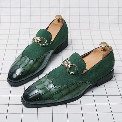 Nauji britų krokodilų raštų zomšiniai kratiniai batai vyrams suknelė vakarinė vestuvė Biuro avalynė Prom Sapato Social Masculino