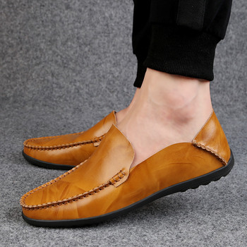 QFFAZ Летни обувки от кожа Мъжки удобни мрежести мъжки мокасини Ежедневни обувки Мъжки равни обувки Гореща разпродажба Шофьорски обувки Мокасини