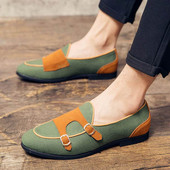 Νέα βρετανικά Vintage Mix Color Monk Strap παπούτσια για άντρες βραδινό φόρεμα γάμου υποδήματα γραφείου Prom Sapato Social Masculino 38-46