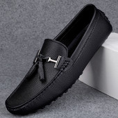 Pantofi pentru bărbați din Mocasini formali casual pentru bărbați Mocasini lucrați manual, pantofi moale, respirabili, pantofi de barca, încălțăminte confortabilă pentru conducere