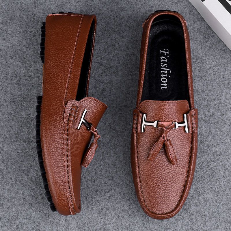 Pantofi pentru bărbați din Mocasini formali casual pentru bărbați Mocasini lucrați manual, pantofi moale, respirabili, pantofi de barca, încălțăminte confortabilă pentru conducere
