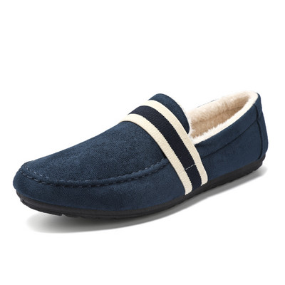 Muške kožne natikače Zimske tople plišane ležerne mokasine natikače Muške ravne modne cipele Muške cipele za vožnju Zapatos De Hombre