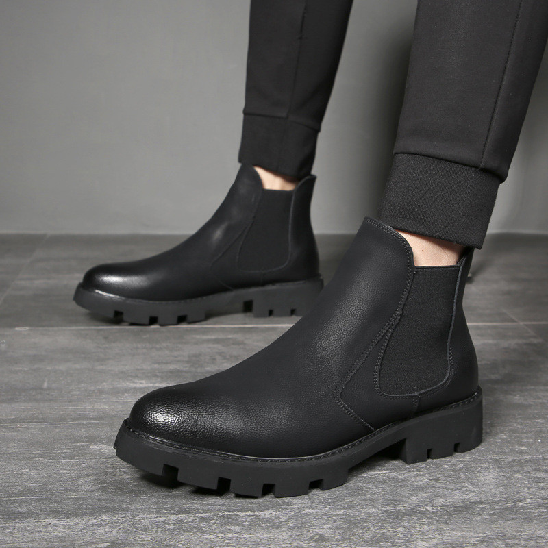 Bărbați, clasici, retro, din  cizme chelsea, cizme la modă, pentru bărbați, ocazionale, britanice, scurte, pantofi cu talpă groasă.