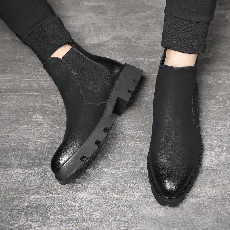 Bărbați, clasici, retro, din  cizme chelsea, cizme la modă, pentru bărbați, ocazionale, britanice, scurte, pantofi cu talpă groasă.