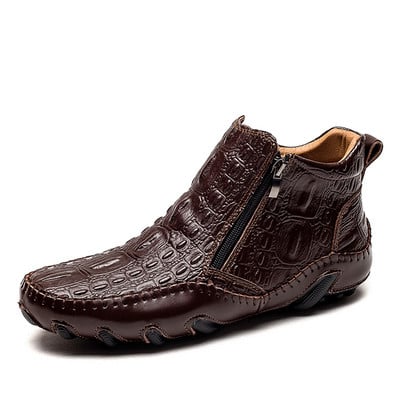 Muške čizme Ležerne cipele od krokodilske kože Kožne gležnjače Jesen Zima Dodatak od pamuka Luksuzna obuća 2020 Novo za muškarce