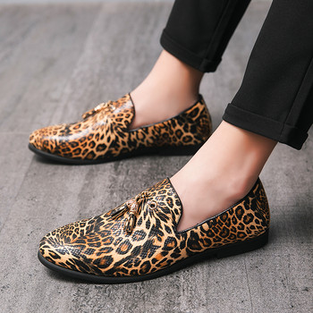 Golden Sapling Мокасини с леопард Модни парти Мъжки ежедневни обувки Удобни обувки за шофиране Развлечение Мъжки мокасини Слипони