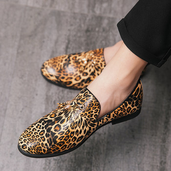 Golden Sapling Мокасини с леопард Модни парти Мъжки ежедневни обувки Удобни обувки за шофиране Развлечение Мъжки мокасини Слипони