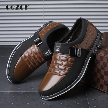 [Keep Warm] Ανδρικά παπούτσια Loafers για άντρες Επώνυμα δερμάτινα παπούτσια Ανδρικά παπούτσια καθημερινά Slip on μαύρα παπούτσια οδήγησης