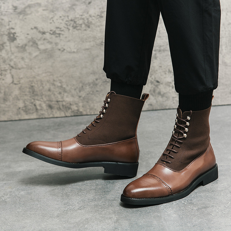 Marka kratke čizme u britanskom stilu muške crne Chelsea čizme kožne cipele za slobodno vrijeme muške kožne cipele velike veličine: 38-47 čizme za muškarce