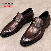 Plus Size 38-48 Ανδρικά Δερμάτινα Vintage Επίσημα Παπούτσια Φόρεμα για Ανδρικά Μαύρα Καφέ Νυφικά Loafer Hombre Moccasin Derby Casual παπούτσια