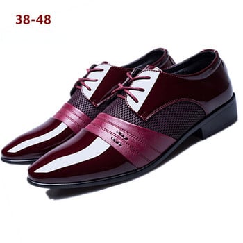 Нови бизнес мъжки обувки Черни кожени обувки за мъже 2023 Луксозни големи размери Парти офис Ежедневни обувки Zapatos De Vestir Hombre
