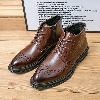 Δερμάτινα παπούτσια πολυτελείας ανδρικές μπότες Χειμερινές επίσημες δερμάτινες μπότες Oxfords Παπούτσια Φόρεμα Επαγγελματικές μπότες Ανδρικές μπότες Chelsea Ανδρικές μπότες