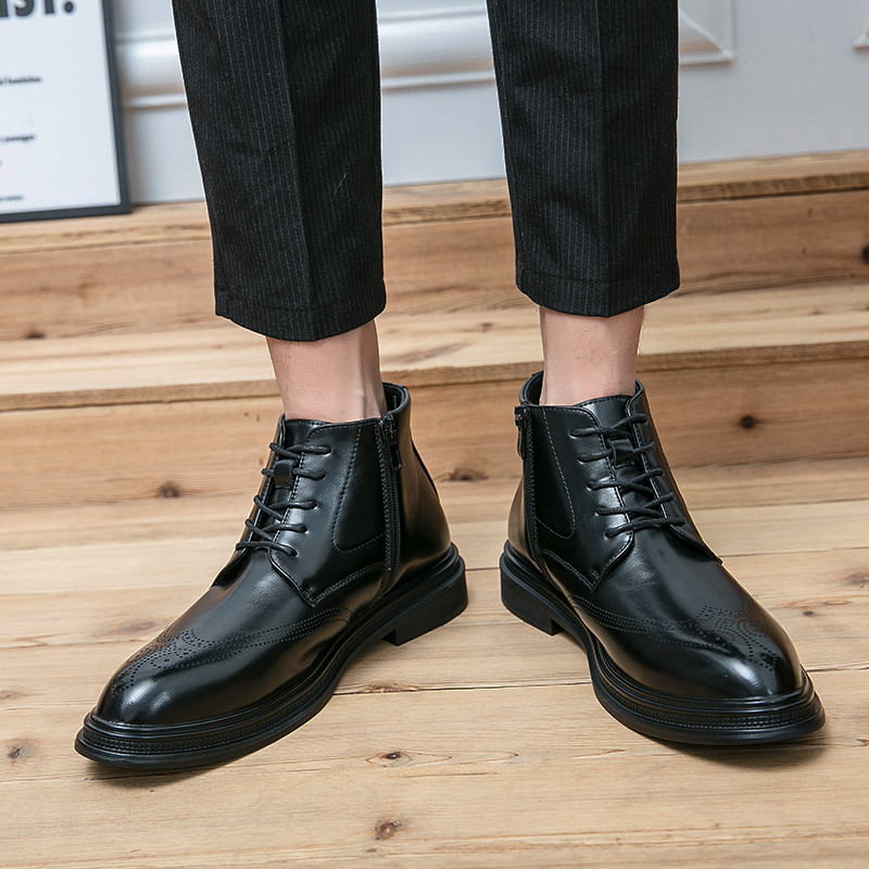 Δερμάτινα παπούτσια πολυτελείας ανδρικές μπότες Χειμερινές επίσημες δερμάτινες μπότες Oxfords Παπούτσια Φόρεμα Επαγγελματικές μπότες Ανδρικές μπότες Chelsea Ανδρικές μπότες