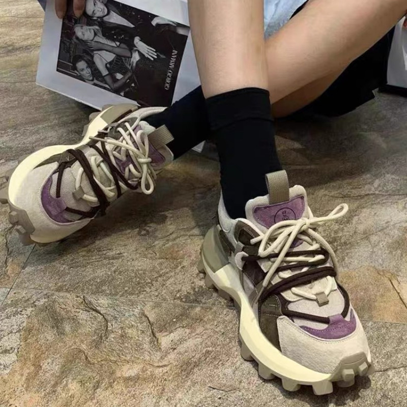 Μικτά χρώματα Lace Up Γυναικεία παπούτσια Vulcanize Γυναικεία παπούτσια σε έκπτωση 2023 Υψηλής ποιότητας Φθινοπωρινά αθλητικά παπούτσια με στρογγυλή κεφαλή πλατφόρμα Zapatos